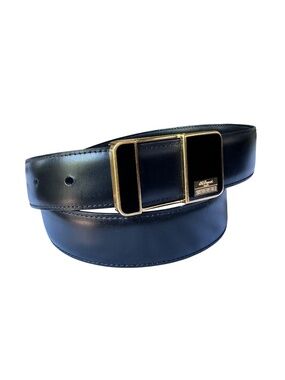 Rare Vintage S.T. DUPONT Paris Black Lacquer Leather Belt With crystals 32